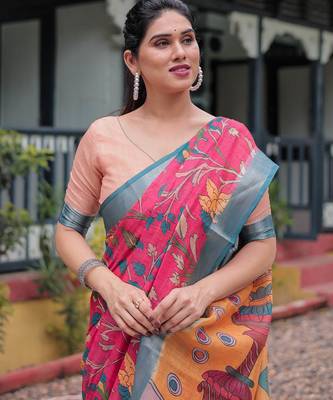 pink pre draped saree 3