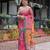 pink colour Ready to wear saree with unstitched blouse