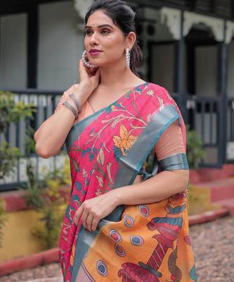 pink pre draped saree 5