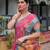 pink colour Ready to wear saree with unstitched blouse