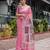pink colour Ready to wear saree with unstitched blouse