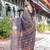 black color Ready to wear saree with unstitched blouse