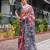 grey color Ready to wear saree with unstitched blouse