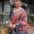 grey color Ready to wear saree with unstitched blouse