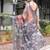 grey color Ready to wear saree with unstitched blouse