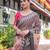 black color Ready to wear saree with unstitched blouse