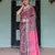 pink color Ready to wear saree with unstitched blouse