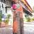 orange color Ready to wear saree with unstitched blouse