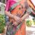 orange color Ready to wear saree with unstitched blouse