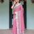 pink color Ready to wear saree with unstitched blouse