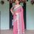 pink color Ready to wear saree with unstitched blouse