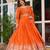 Orange Readymade Kurti Pant & Dupatta Set With Embroidered Work