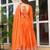Orange Readymade Kurti Pant & Dupatta Set With Embroidered Work