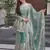 Mehendi green silk sequence embroidered round neck kurta sharara set