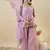 Lavender silk sequence embroidered v neck kurta sharara set with dupatta