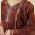 Maroon silk sequence embroidered v neck kurta sharara set with dupatta