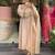 Cream chanderi silk sequence embroidered v neck kurta set with dupatta