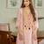 Peach chanderi silk sequence embroidered v neck kurta set with dupatta