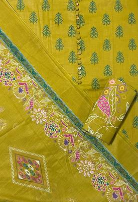 Women's Designer Cambric Print  Cotton Printed Salwar Suit Dress Material With Cotton Dupatta 2
