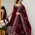 MAROON VICHITRA silk blend embroidered ANARKALI SUIT SET 