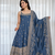 navy blue vichitra silk embroidery party wear suit set