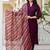 Women purple embroidered kurta pant set with multicolor dupatta
