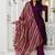 Women purple embroidered kurta pant set with multicolor dupatta