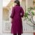 Women purple embroidered kurta pant set with multicolor dupatta