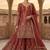 Rust red sequence embroidered sharara suit set for women