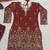 Rust red sequence embroidered sharara suit set for women