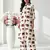 Women new trendy  off-white & maroon red elephant print cotton kurta with palazzos