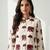 Women new trendy  off-white & maroon red elephant print cotton kurta with palazzos