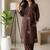 Women new trendy chocolate brown embroidered cotton kurta with palazzos