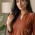 Women new trendy  rust orange embroidered cotton kurta with palazzos