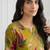 Women new latest  green floral printed crepe kurta with palazzos set