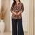 Women new latest  animal print crepe top with palazzo set