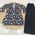 Women black & beige floral printed cotton kurti with black wide-leg palazzo set