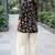 Womens new trendy black floral printed short kurti with beige palazzo set