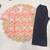 Womens new trendy orange floral printed short kurti with beige palazzo set