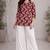 Womens new trendy red  flower floral printed short kurti with beige palazzo set
