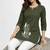 Womens new latest  cotton mehendi green floral embroidered short kurti