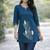 Womens new latest  cotton blue floral embroidered short kurti