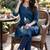 Womens new latest  cotton blue floral embroidered short kurti