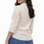 Womens new trendy premium cotton-linen off-white fusion shirt kurti with floral embroidery