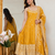 Yellow vichitra silk party wear embroidery anarkali suit set