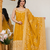 Yellow vichitra silk party wear embroidery anarkali suit set