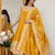 Yellow vichitra silk party wear embroidery anarkali suit set