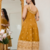 Yellow vichitra silk party wear embroidery anarkali suit set