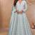 Sea green embroidery & sequins free size stitched kurta set for women