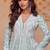 Sea green embroidery & sequins free size stitched kurta set for women